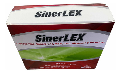 Sinerlex Polvo Glucosamina, Condroitina/ C/20 Sobres Naturex Sabor Arandano C/fresa