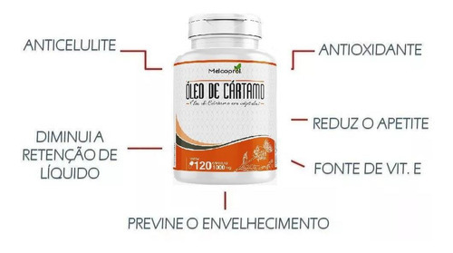 Leo De Cártamo 1000mg 4x 120 Cápsulas Ác. Linoleico Oleico Sabor Sem Sabor
