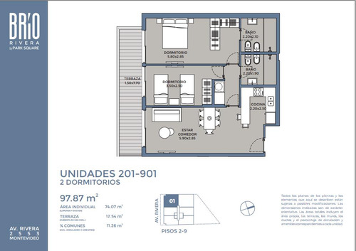 Venta Apartamento De 2 Dormitorios Y Terraza Al Frente. Zona Pocitos!