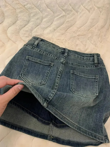 Minifalda Vaquera De Verano En Forma De A - Pantalón Corto M