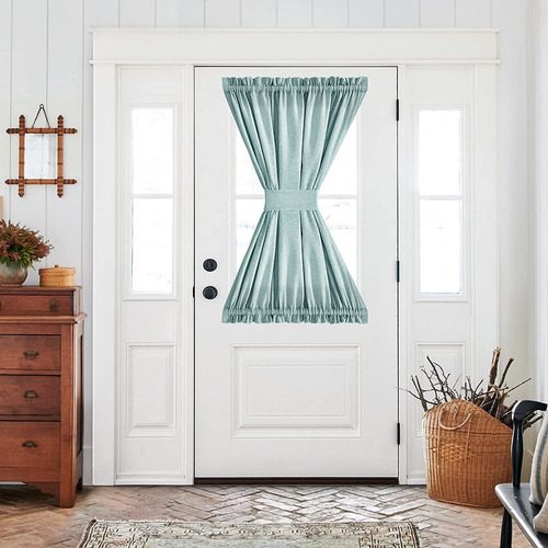 French Door Curtain Linen Look Blackout Curtain 40 Inch...