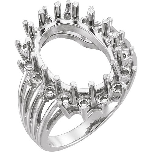 Anillo Estilo Halo Con Forma Ovalada De Platino De 0.472 X 0