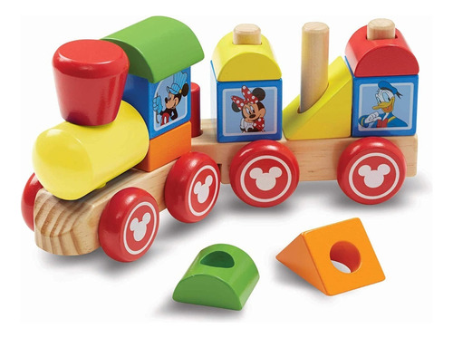 Melissa & Doug Disney Mickey Tren Apilable De Madera 14 Pz