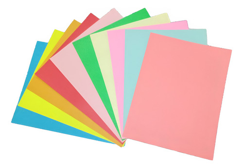 100 Hojas Carta Gruesa De Colores Diversos Excelente Calidad