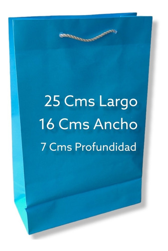 Bolsa Azul Claro Papel Con Asa Ajustable 25x16 Cms Unicolor