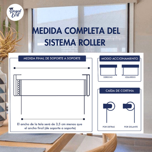 Cortina Roller Standard Translucida Sun Screen 5% 120x130 Cm Blanco