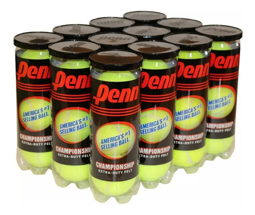 Caja Con 36 Pelotas De Tenis Penn Fieltro (12 Botes) Gc