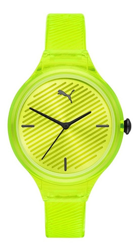 Reloj Puma P1017 Contour Amarillo Resina 3 Atm Of