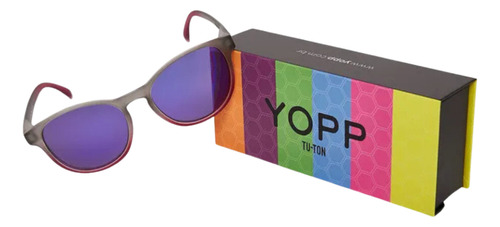 Óculos De Sol Polarizado Uv400 Yopp Tu-ton Gray Redondo Roxo
