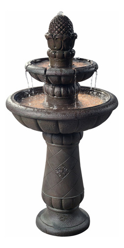 Pedestal De Piña De Lujo Con Fuente De Cascada 99 Cm Gris