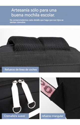 Nueva Mochila Lilo And Stitch De Gran Capacidad Negra Y Rosa