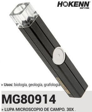 Imagen 2 de 5 de Lupa Hokenn Mg80914 30x Grafología Biología Campo Geología