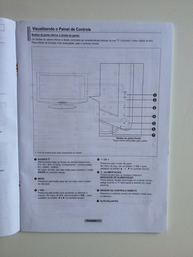 Manual De Instruções Tv Tft Lcd Samsung Ln 23 R 81b T520 (Usado)