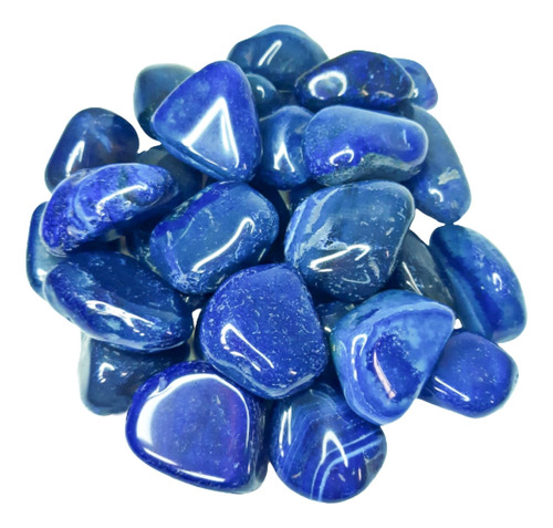 Ágata Azul Pedra Rolada  250g  Semi Preciosas Magia Da Pedra