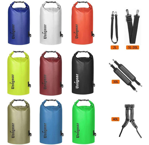 Bolsa Impermeable Unigear Para Kayak Canotaje Y Pesca 40l Verde
