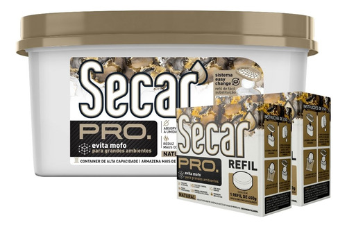 Kit Evita Mofo Secar Pro Container Natural 450g + 2 Refis