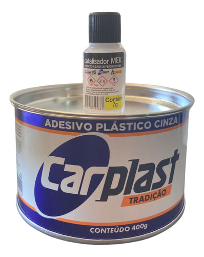 Massa Plástica Cinza Com Catalisador Carplast 400g