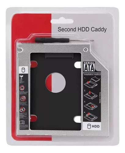 Adaptador Caddy Hdd Sdd Segudo Disco Duro Para Laptop 9mm