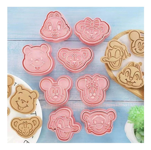 Set De 8 Cortadores P/galletas Forma De Winnie Pooh Y Mas