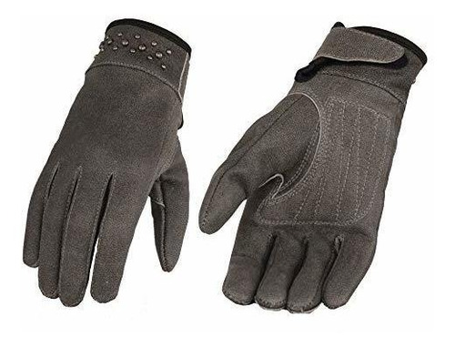 Guantes Moto Milwaukee Leather Mg7760 Guantes De Cuero Gris 