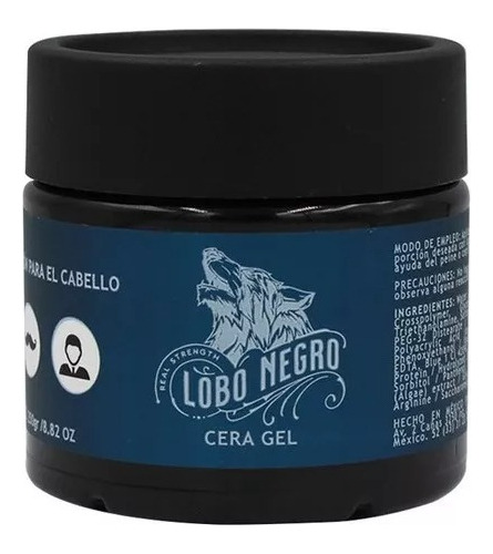 Lobo Negro Cera Gel Hombre Para Cabello Barba Bigote 250gr