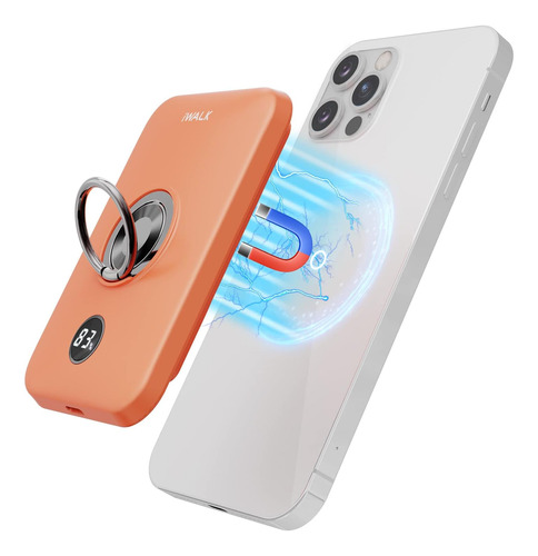 Cargador Portatil Iwalk 6000 Mah/succion Magnetica/naranja