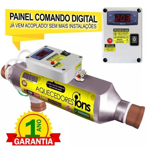 Aquecedor De Piscina 40.000 Litros Automático 10 Kw Elétrico