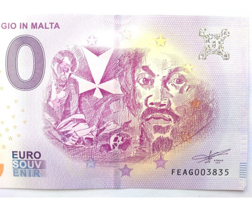 Billete Cero 0 Euro Papel Carvaggio En Malta 2019