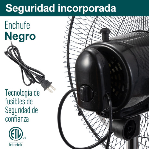 16pcs Ventilador Metálico 3 En 1 De Pie Pared Suelo 19 Inch 48.26 Cm 60hz Negro Plata Metálico 3