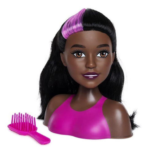 Solo Juega 2pc Barbie Doll Girls Mini Styling Head Black Hai