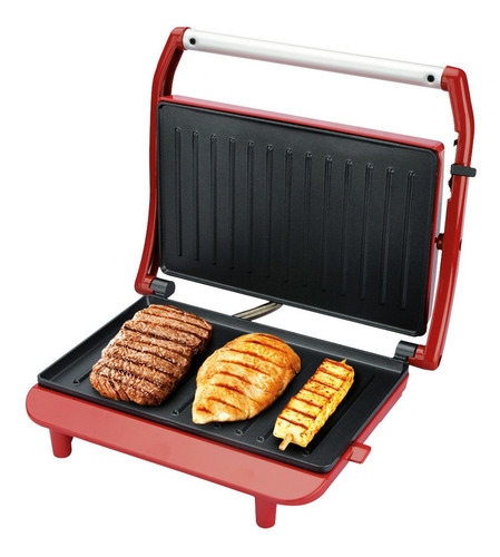 Imagem 3 de 3 de Grill Elétrico Panini Inox Red - Lenoxx - Pgr155