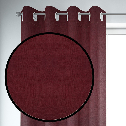 Set De Cortinas Blackout 2 Paños De 140 X 220 Cm Rojo Vino