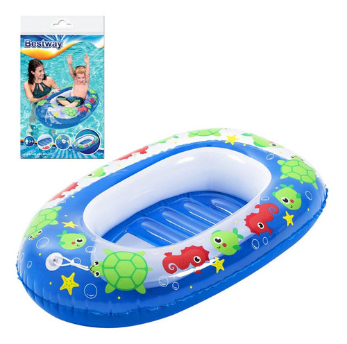 Bote Y Piso Inflable Para Niños Bestway 34037 Azul/amarillo