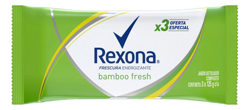 Jabón en barra Rexona Bamboo Fresh 125 g pack x 3