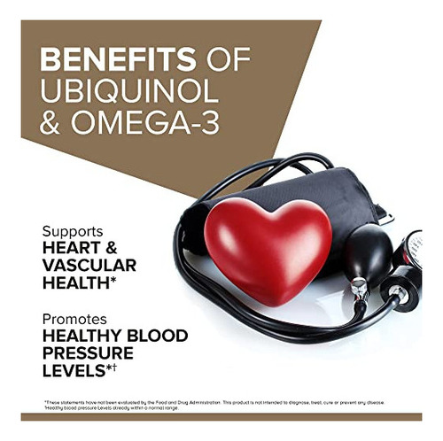 Qunol Plus Ubiquinol + Omega 3, Ubiquinol Coq10 200 Mg Con 2