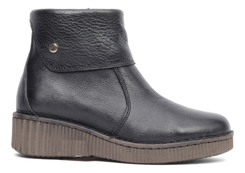 Bota Botín Casual Negro Piel Mujer Cierre Lobosolo 5294 Gnv®