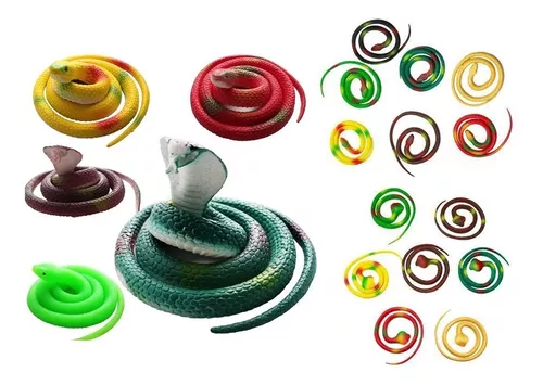 Juego de 12 serpientes de juguete de goma en espiral de 42 pulgadas