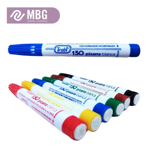 Imagen 3 de 7 de Marcador Trabi 150 Para Pizarra Blanca C/borrador X6und