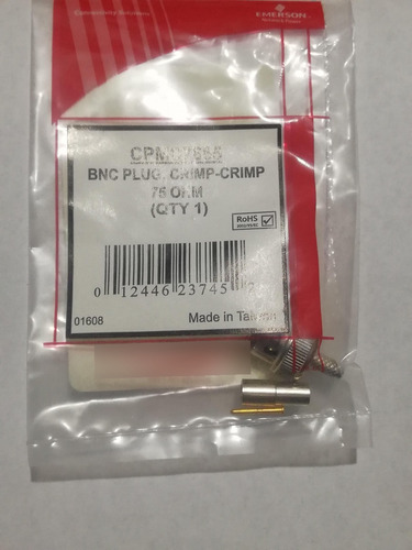 Conector Emerson Bnc Plug, Crimp Coaxial Cecbv75-2