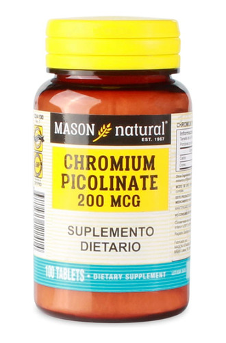 Chromium Picolina 200mcg 100tab - Unidad a $742