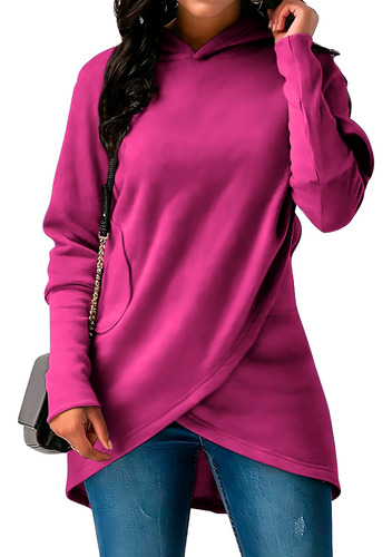 Sudadera Casual De Moda Dama Cruzada Con Capucha #176