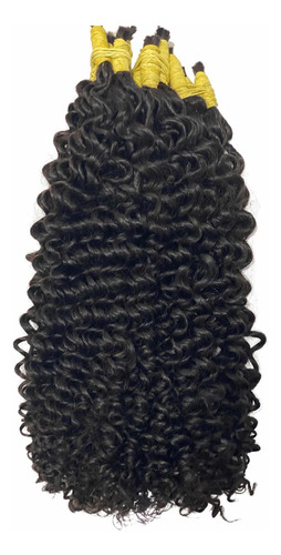 Cabelo Humano Natural Cacheado 60/65 Cm 50 Gramas Cor Castanho