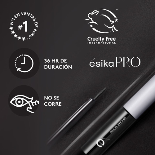 Set X 2 Delineador Líquido Punta Plumón + Pincel Negro Ésika
