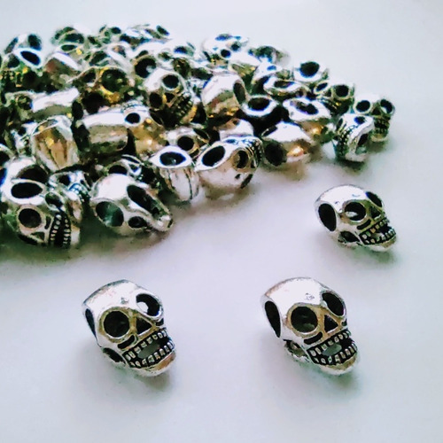 5 Pasantes De Metal Calavera - Armado Artesanias Bijouteria