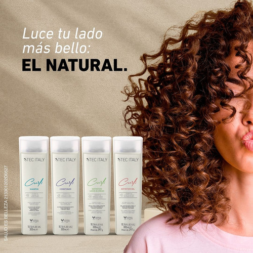 Kit Shampoo Acondicionador Para Rizos Tec Italy Curls 300 Ml