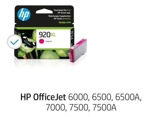 Cartucho Magenta High Performance HP 920xl | Funciona With The Series HP Officejet 6000, 6500, 6500a, 7000, 7500, 7500a (cd973an)