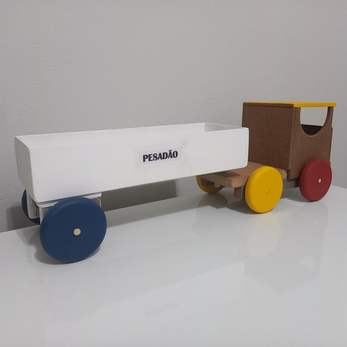 Brinquedo Educativo Carreta Colorida De Mdf