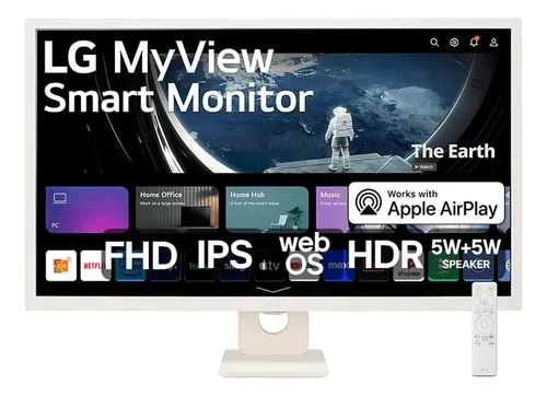 Monitor LG Myview Smart - Tela Ips De 32', Fhd, Webos, Scre Branco