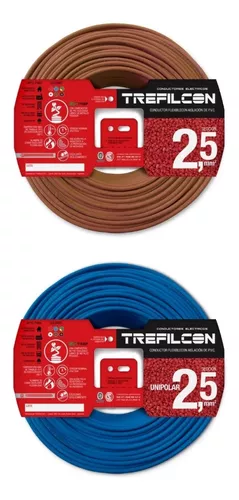 Cable 2 5mm Unipolar Trefilcon Pack 2 Rollos X25m 100% Cobre