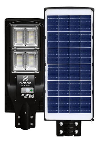 Reflector Luz Panel Solar Exterior Novik Led 100 Sensor Mov.